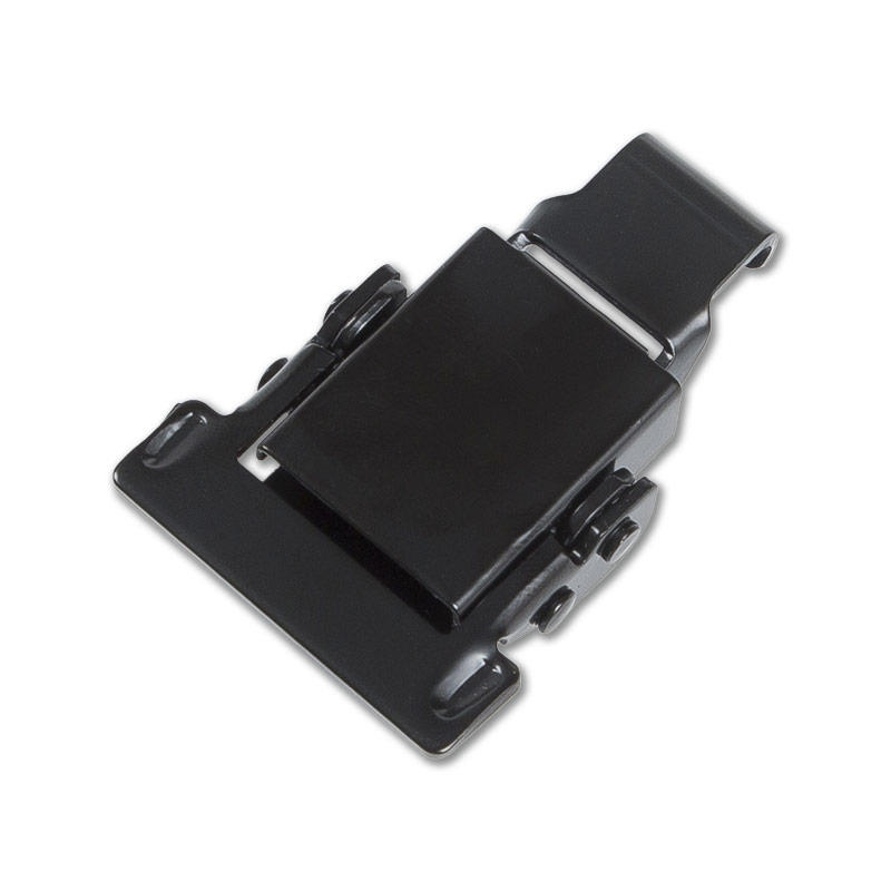 XT-83314-1 Hebilla cuadrada, pestillo de hierro negro, resorte incorporado, para maletas, caja de madera
